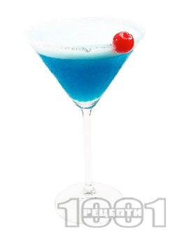 Коктейл Синята Дама (Blue Lady) с джин, лимонов сок и ликьор синьо кюрасо - снимка на рецептата Коктейл Синята Дама (Blue Lady) с джин, лимонов сок и ликьор синьо кюрасо - снимка на рецептата